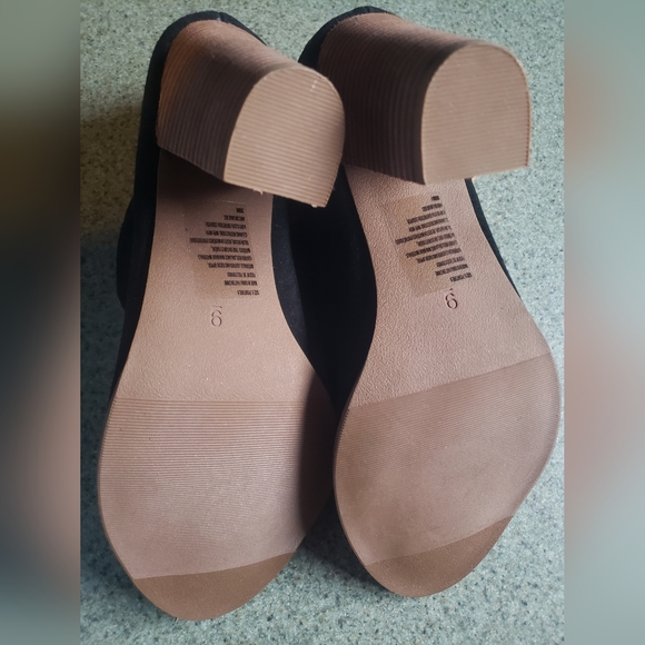 Avon Mark Black Suede Studded Open Toe Ankle Boots- Sz 9 - Picture 4 of 15